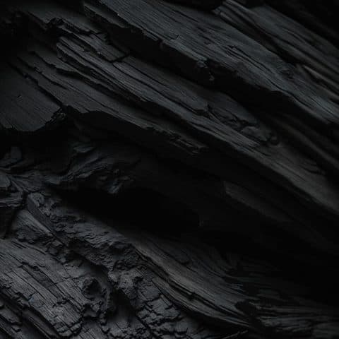 Near-black charred oak tone sample with a reactive stain finish